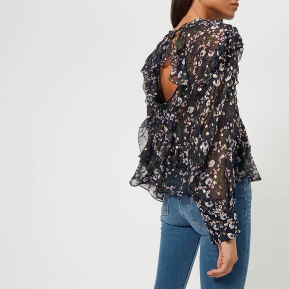 ISABEL MARANT silk Ruffled Floral Blouse - Picture 3 of 15